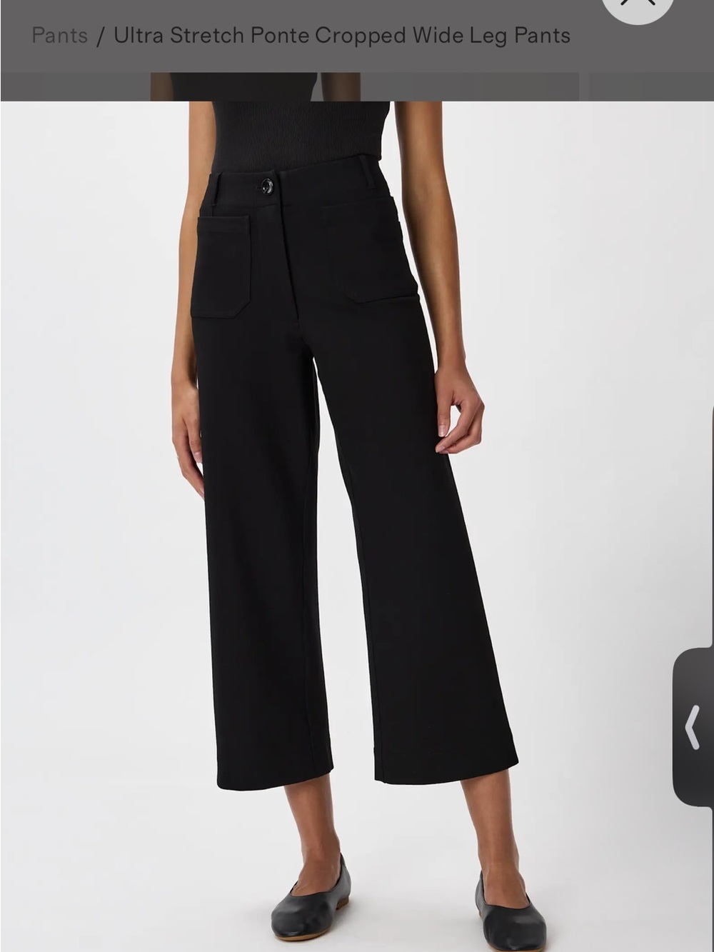 NWT Quince Ultra Stretch Ponte Cropped Wide Leg Pants Size 0